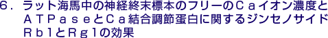 6.ラット海馬中の神経終末標本のフリーのＣａイオン濃度とＡＴＰａｓｅとＣａ結合調節蛋白に関するジンセノサイドＲｂ1とＲｇ1の効果